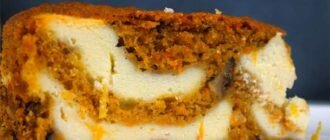 мраморный морковный пирог с творогом